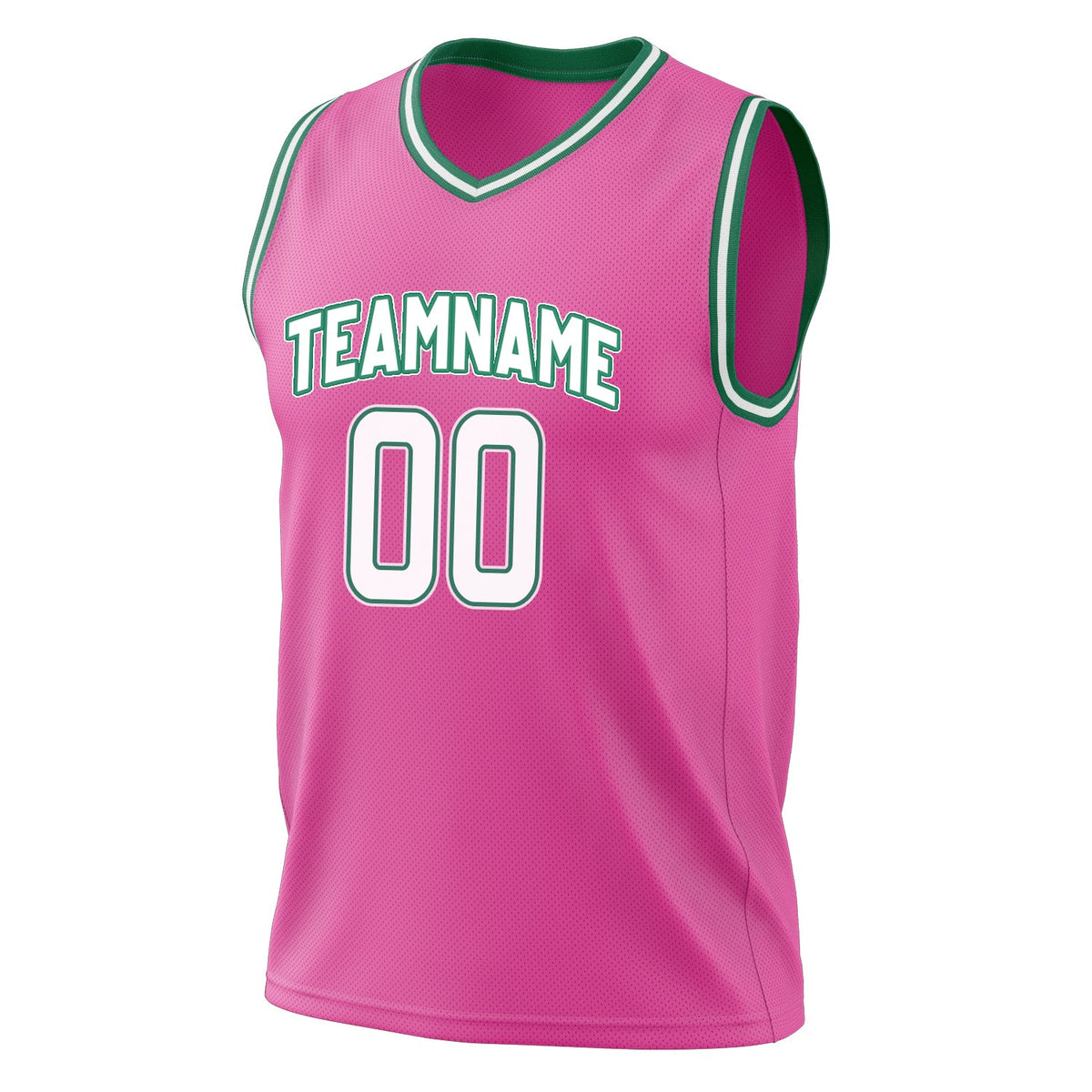 Custom Pink White Solid Color Basketball Jersey