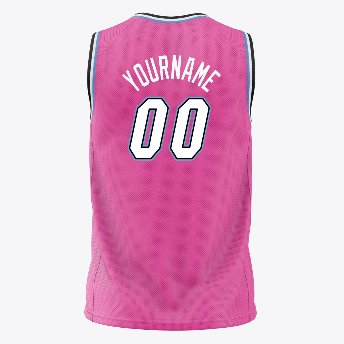 Custom Pink White Solid Color Basketball Jersey