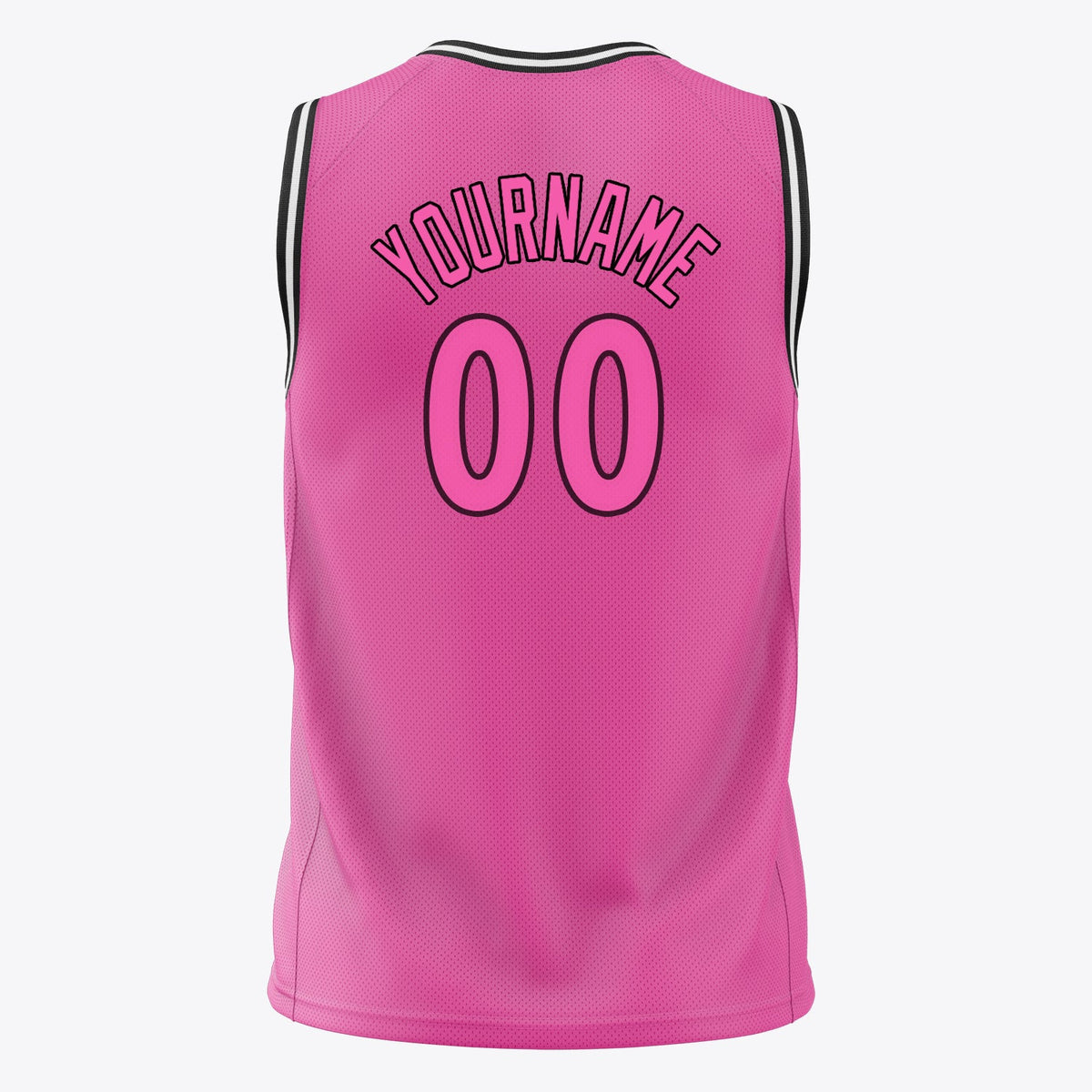 Custom Pink Black Solid Color Basketball Jersey