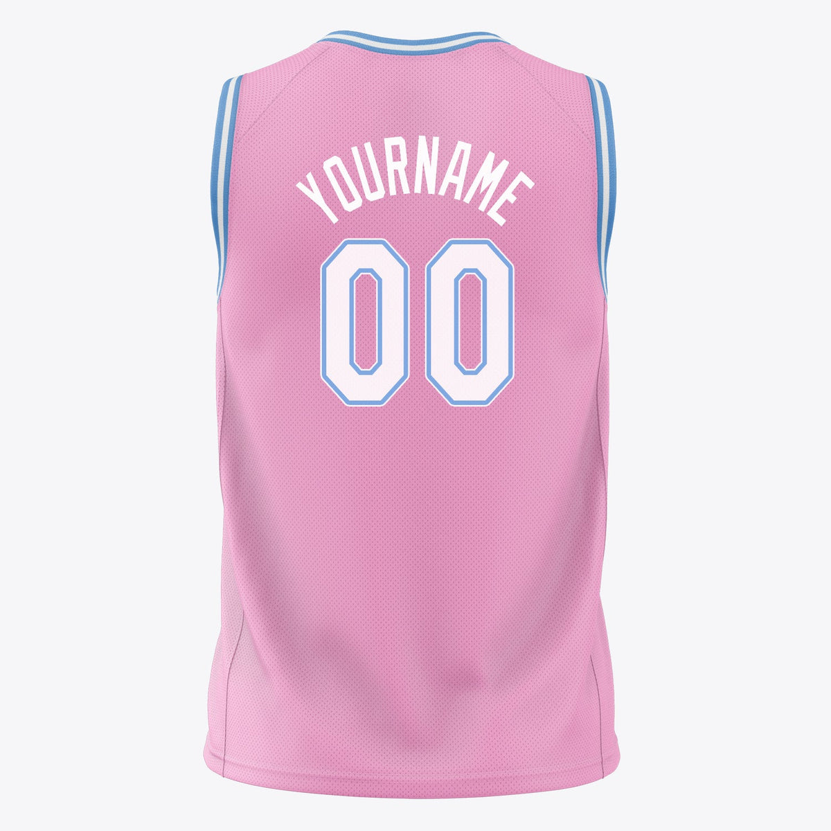 Custom Pink White Solid Color Basketball Jersey