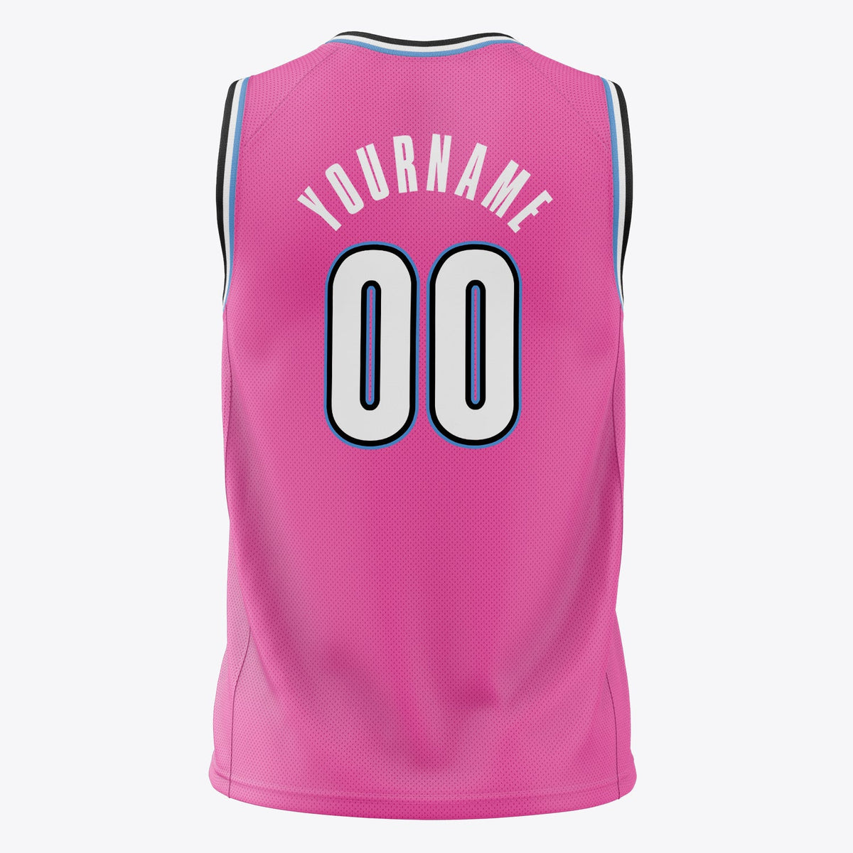 Custom Pink White Solid Color Basketball Jersey