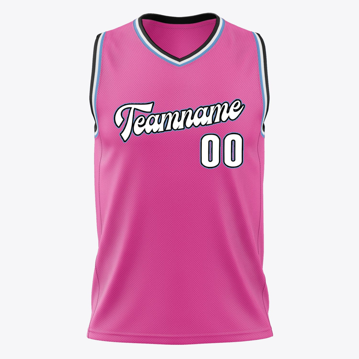 Custom Pink White Solid Color Basketball Jersey