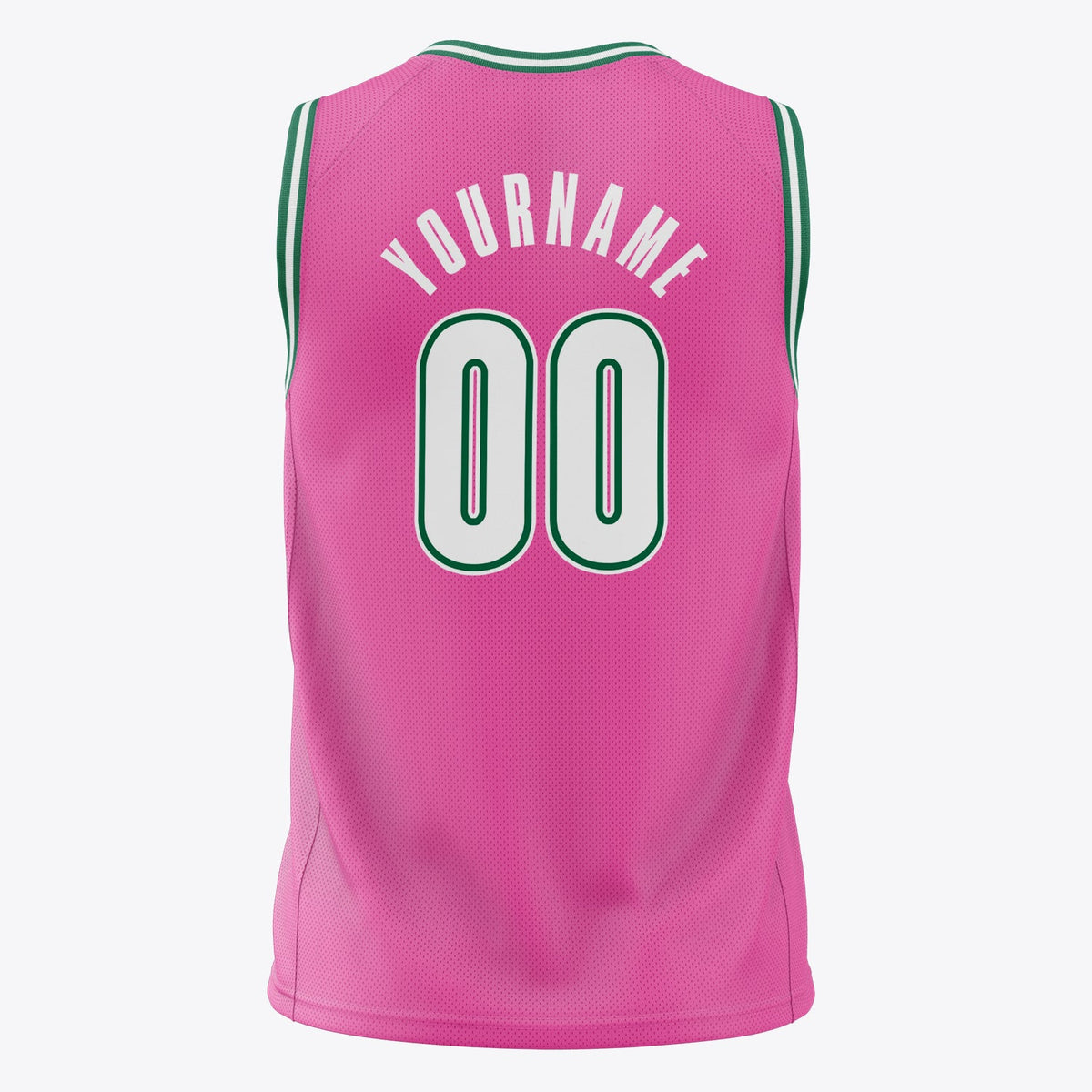 Custom Pink White Pinstripe Basketball Jersey