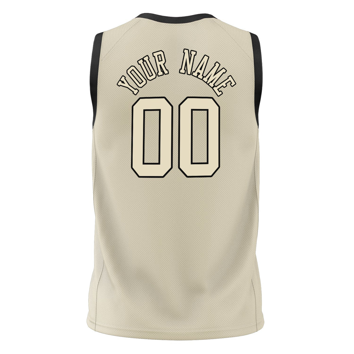 Custom Cream Black Solid Color Basketball Jersey