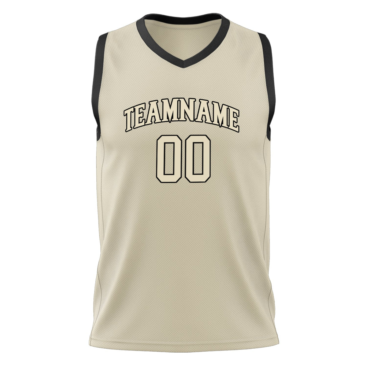 Custom Cream Black Solid Color Basketball Jersey