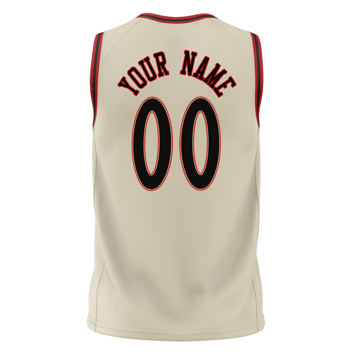 Custom Cream Black Solid Color Basketball Jersey