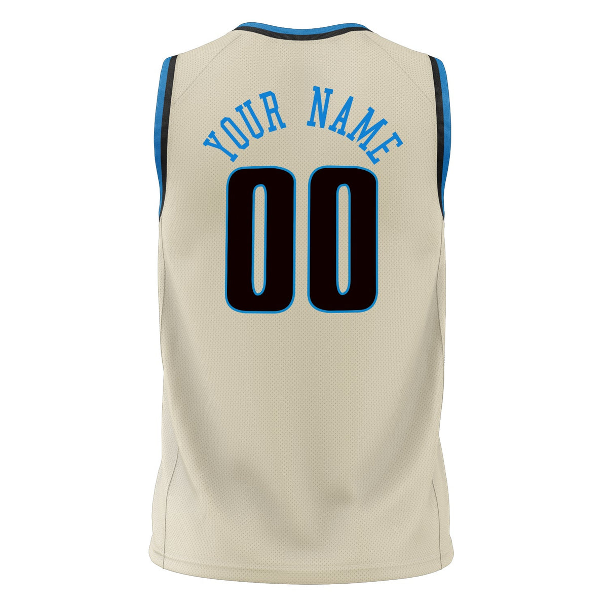 Custom Cream Black Solid Color Basketball Jersey