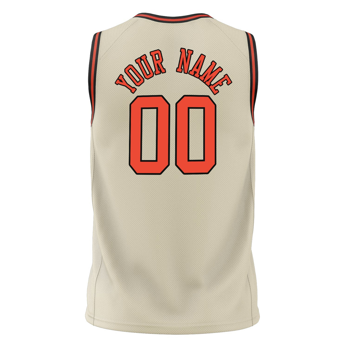 Custom Cream Orange Solid Color Basketball Jersey