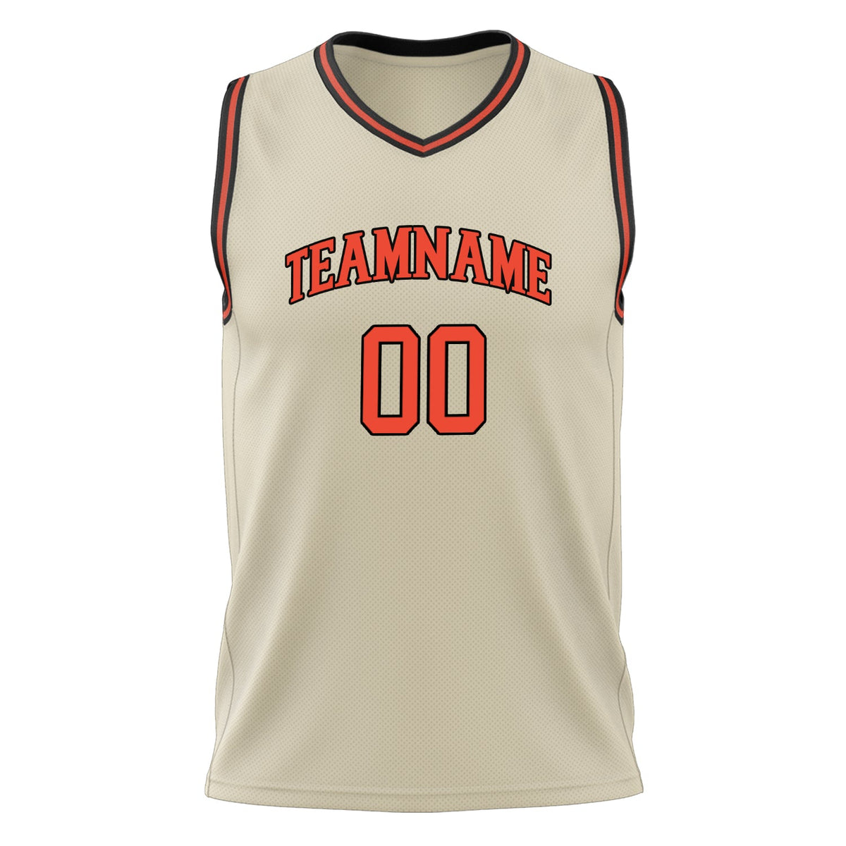 Custom Cream Orange Solid Color Basketball Jersey