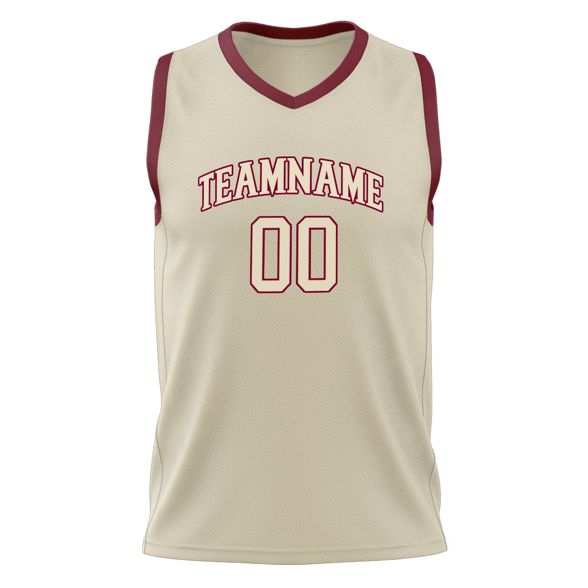 Custom Cream Crimson Solid Color Basketball Jersey