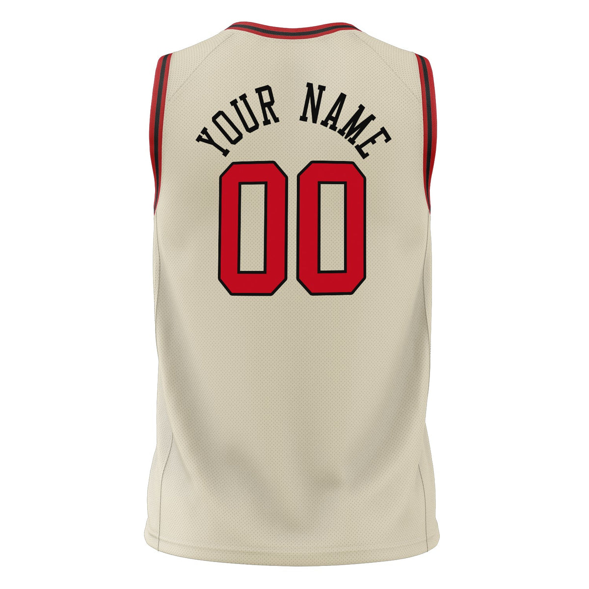 Custom Cream Red Solid Color Basketball Jersey