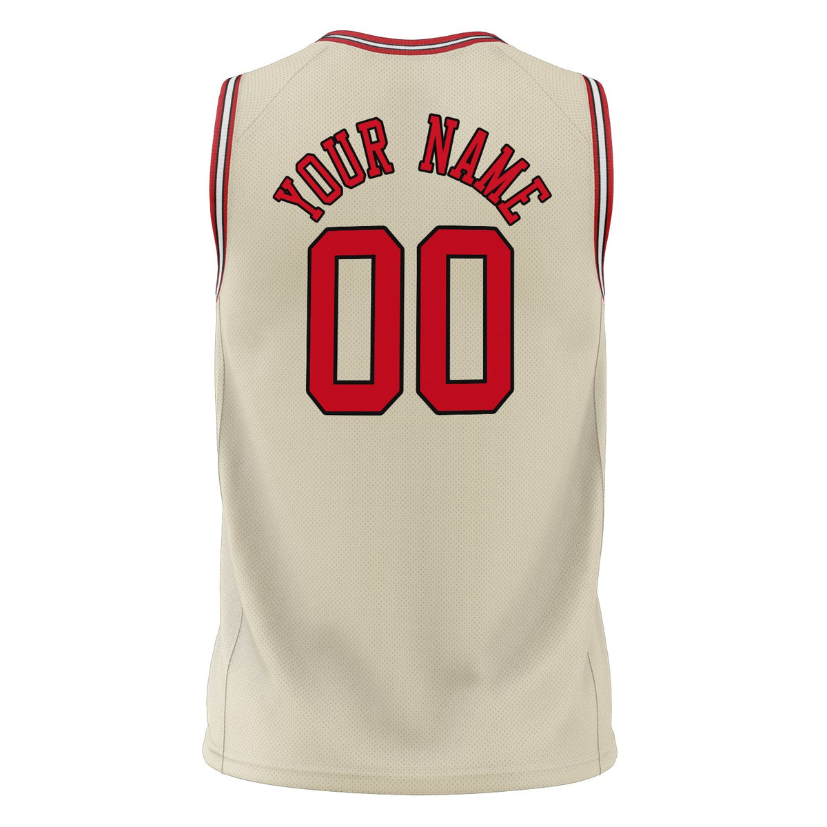 Custom Cream Red Solid Color Basketball Jersey