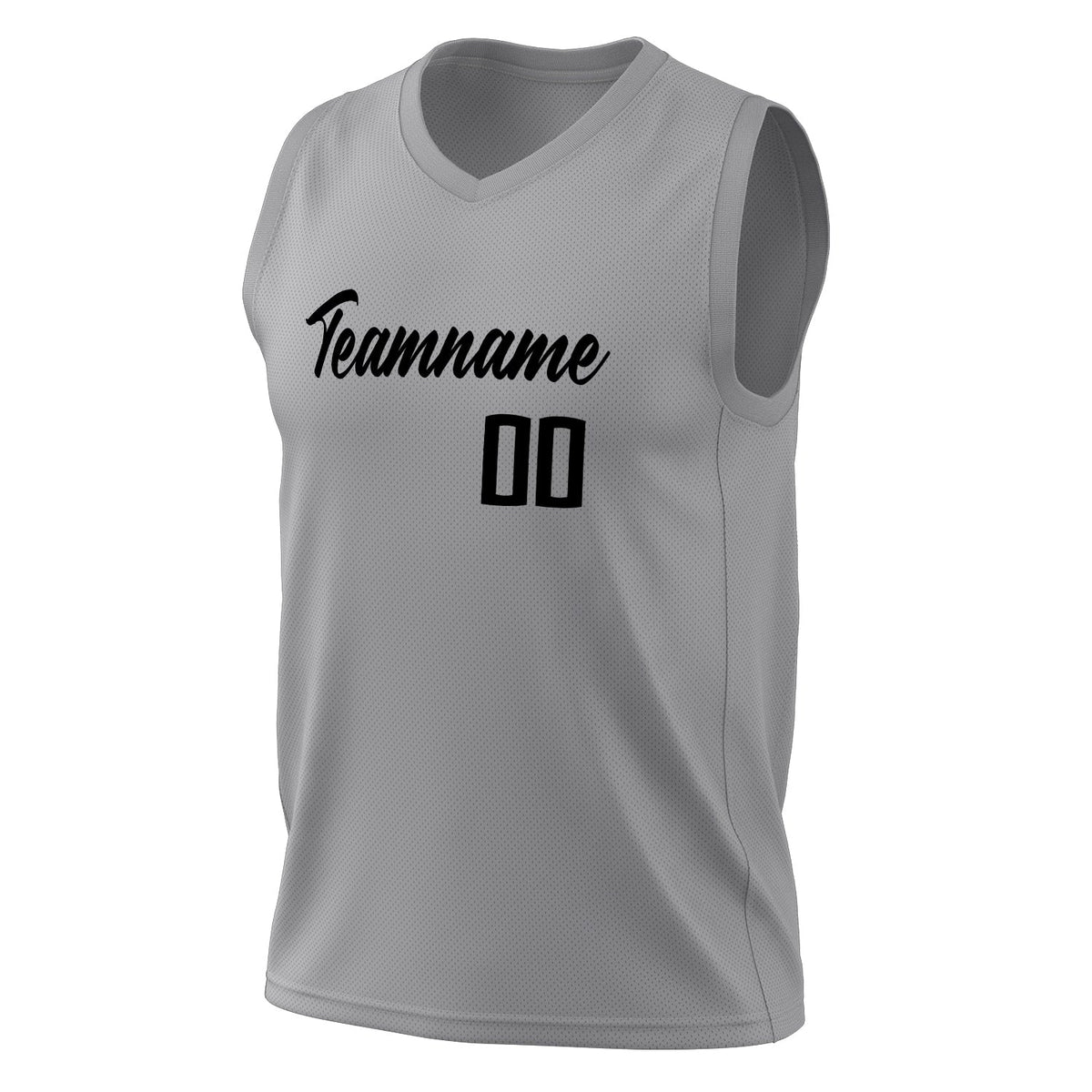 Custom Gray Black Solid Color Basketball Jersey