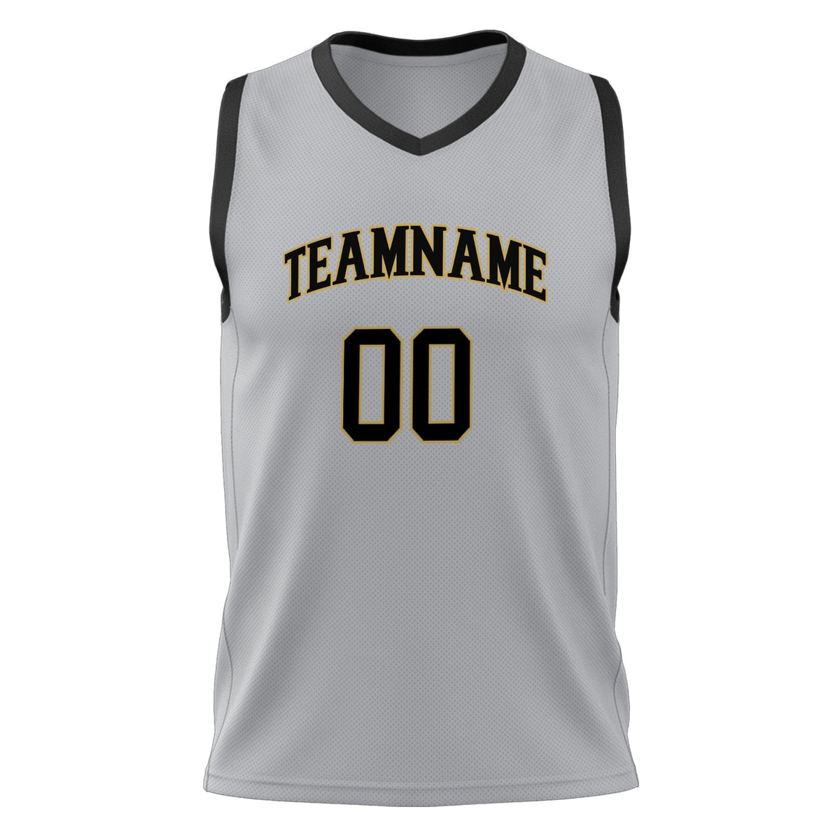 Custom Gray Black Solid Color Basketball Jersey