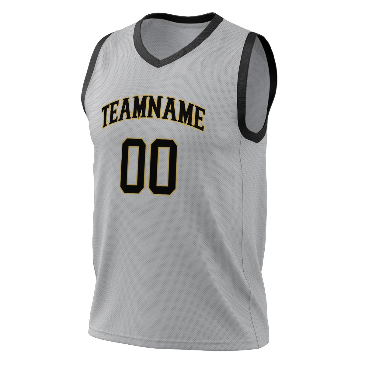 Custom Gray Black Solid Color Basketball Jersey