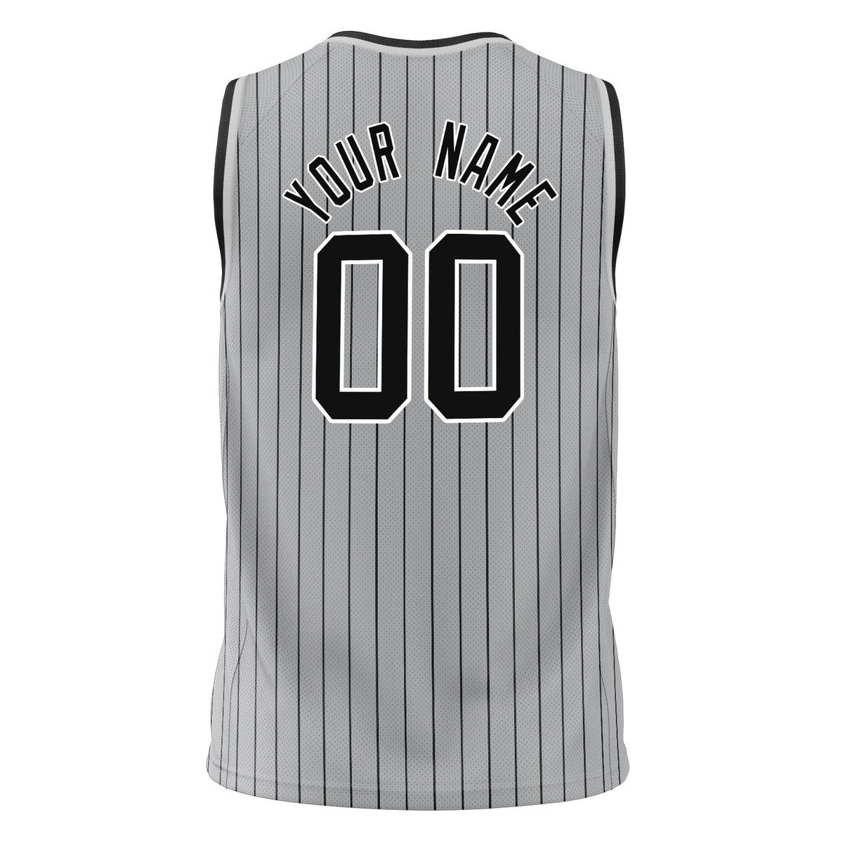 Custom Gray Black Pinstripe Basketball Jersey