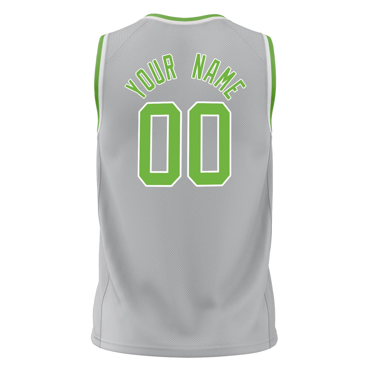 Custom Gray Neon Green Solid Color Basketball Jersey