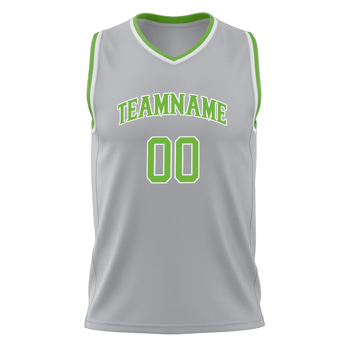 Custom Gray Neon Green Solid Color Basketball Jersey