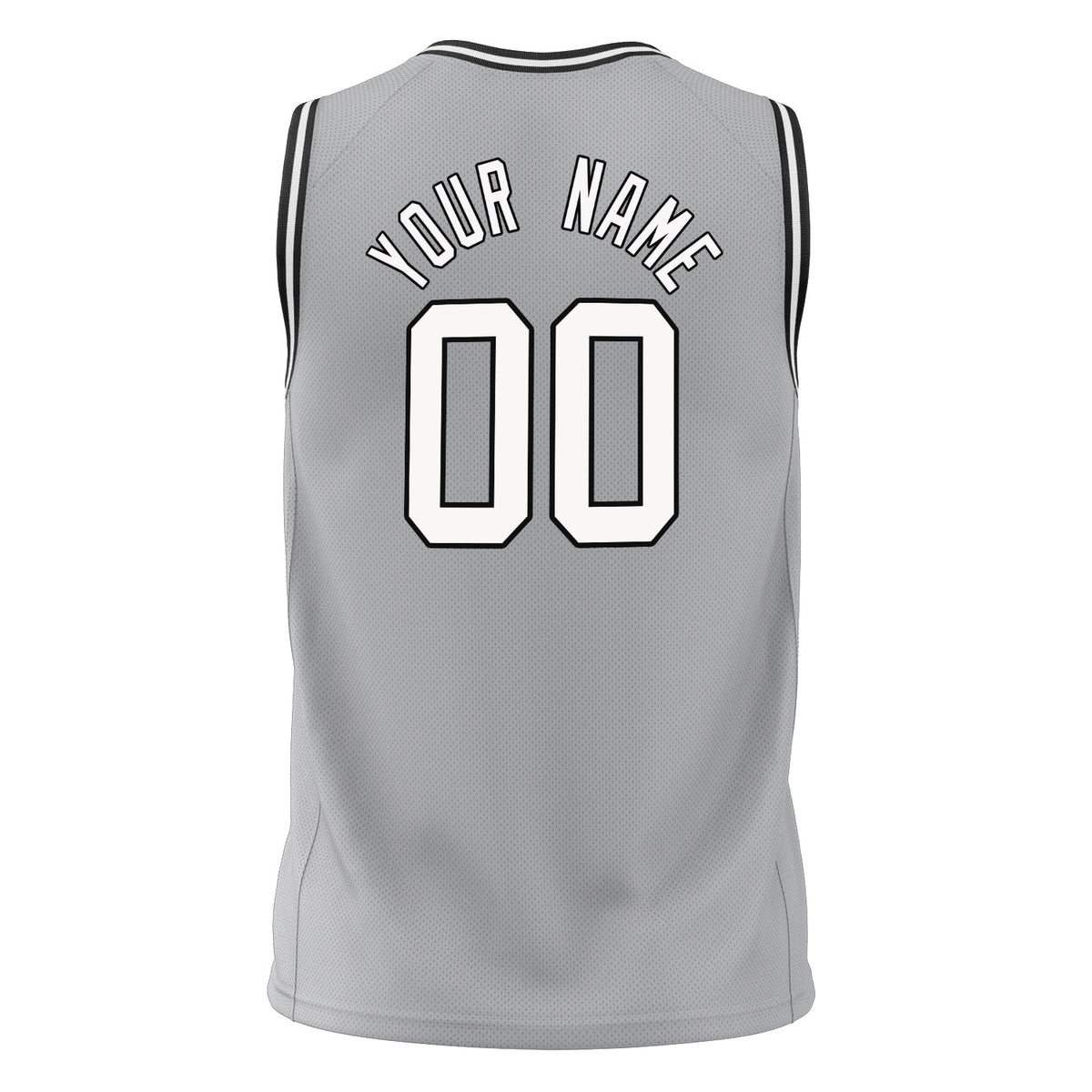 Custom Gray White Solid Color Basketball Jersey