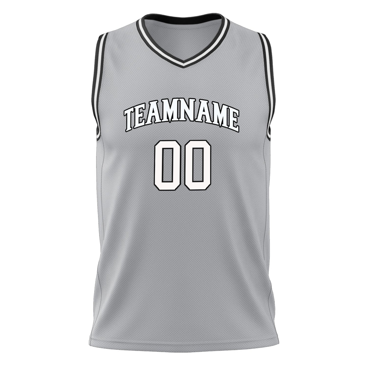 Custom Gray White Solid Color Basketball Jersey