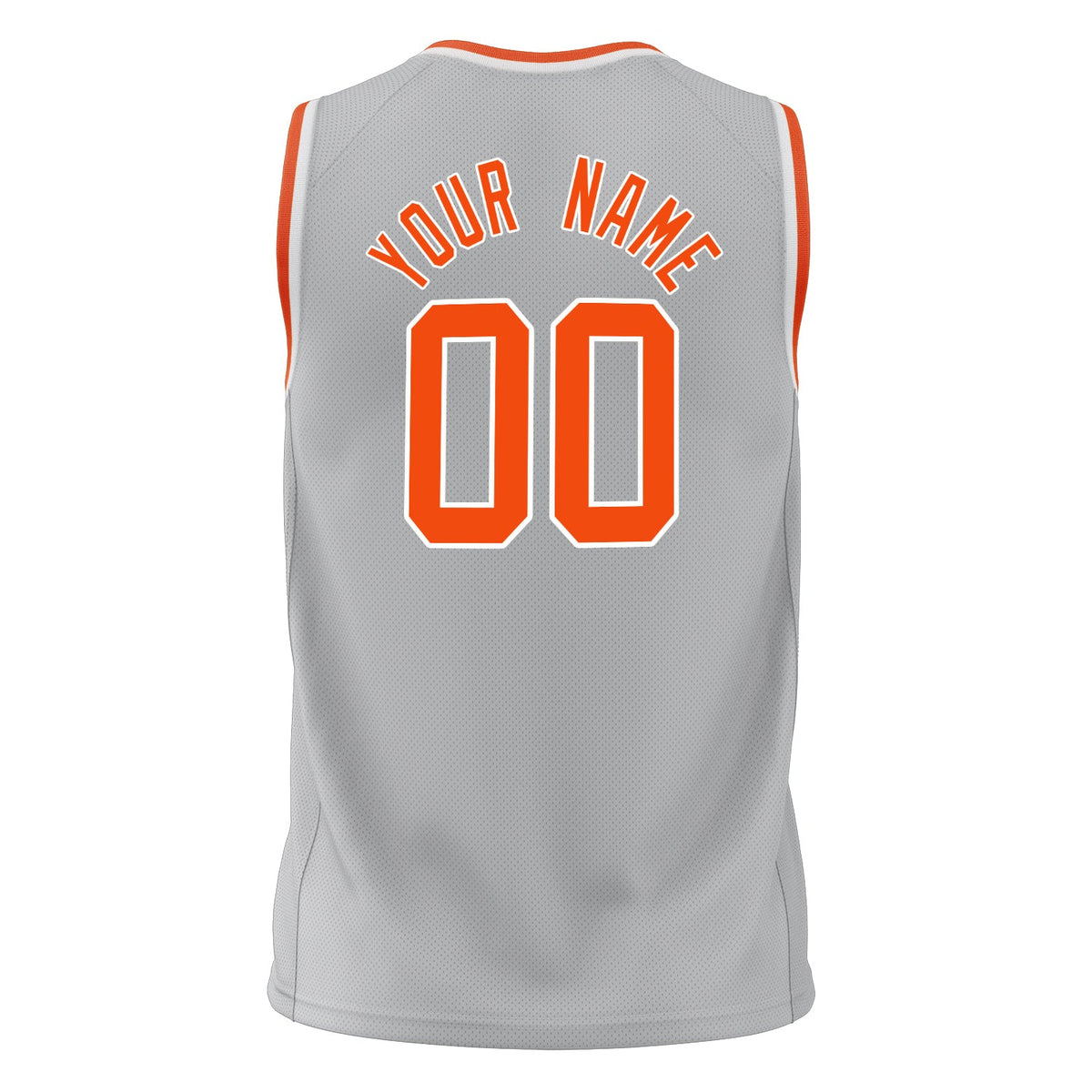 Custom Gray Orange Solid Color Basketball Jersey