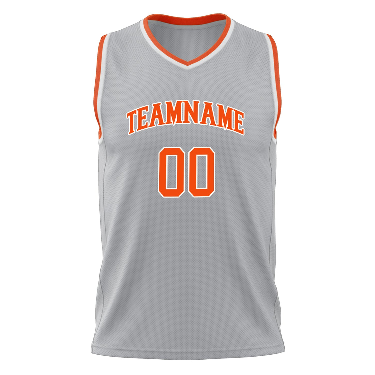 Custom Gray Orange Solid Color Basketball Jersey