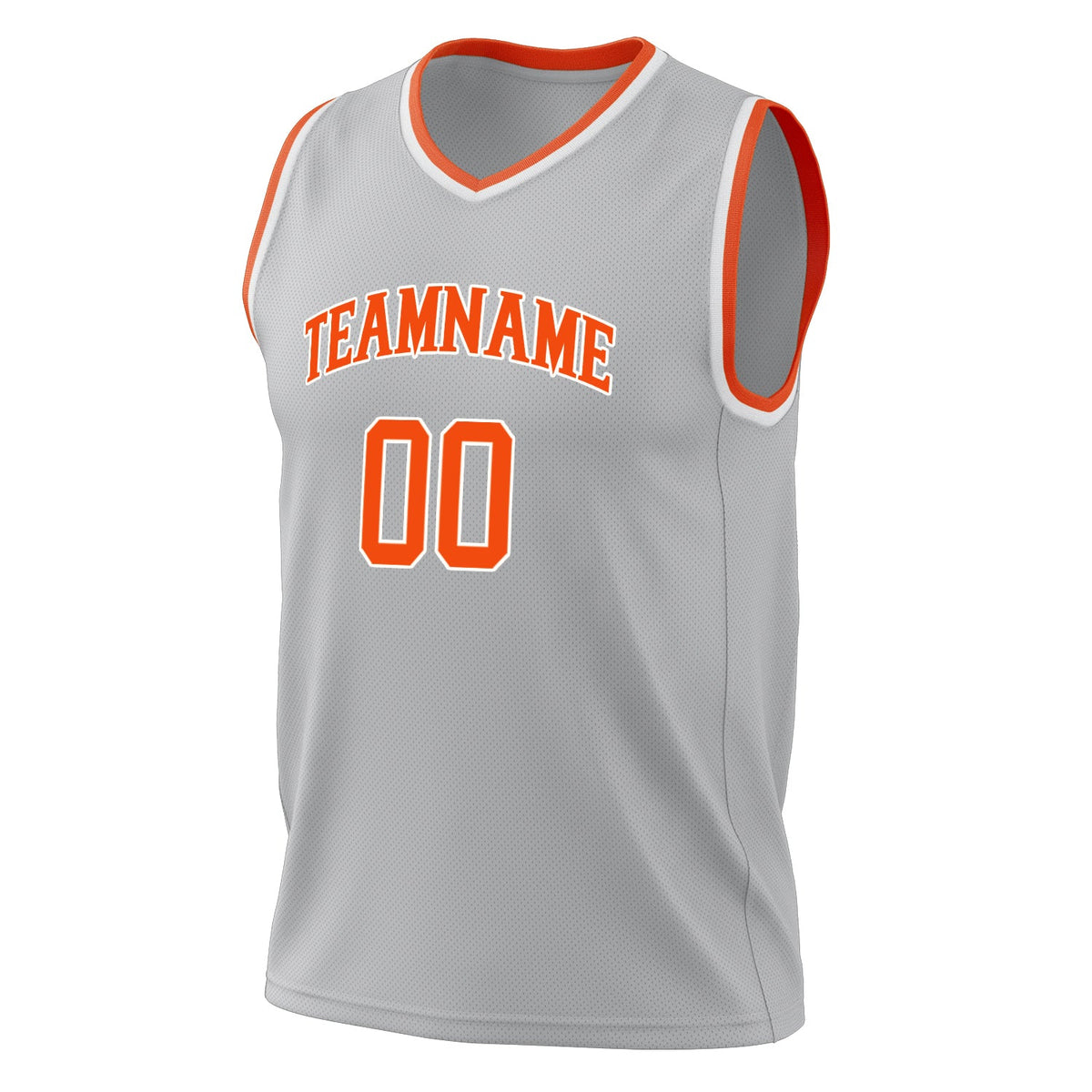 Custom Gray Orange Solid Color Basketball Jersey