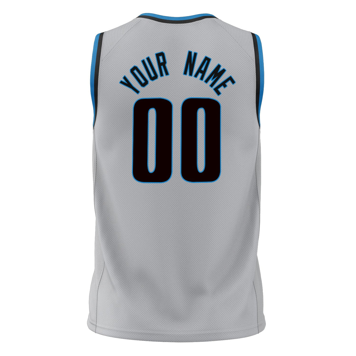 Custom Gray Black Solid Color Basketball Jersey