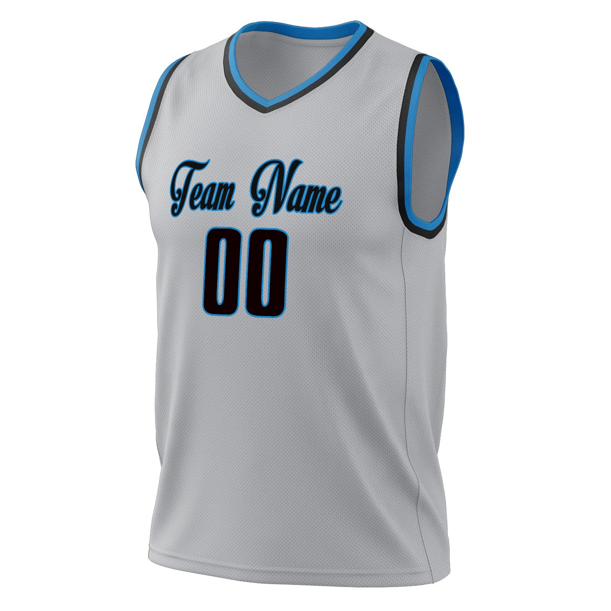 Custom Gray Black Solid Color Basketball Jersey