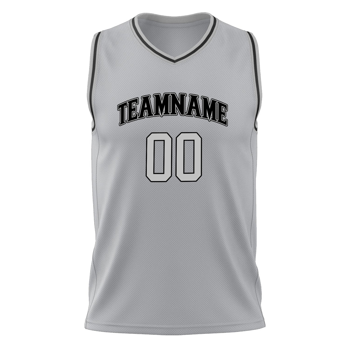 Custom Gray Black Solid Color Basketball Jersey