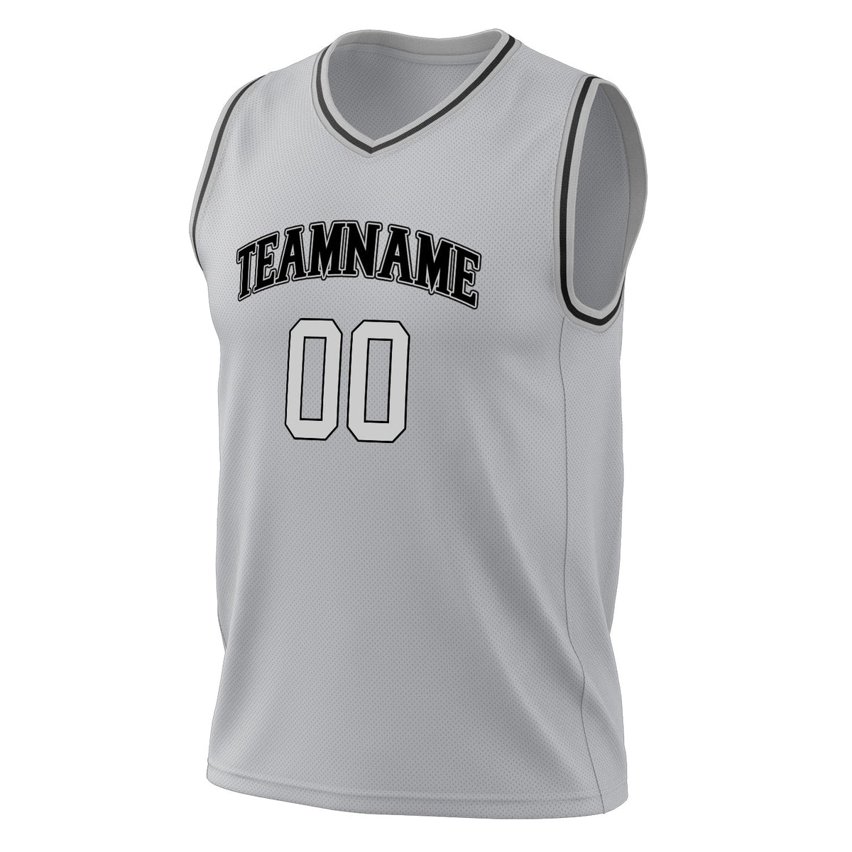 Custom Gray Black Solid Color Basketball Jersey