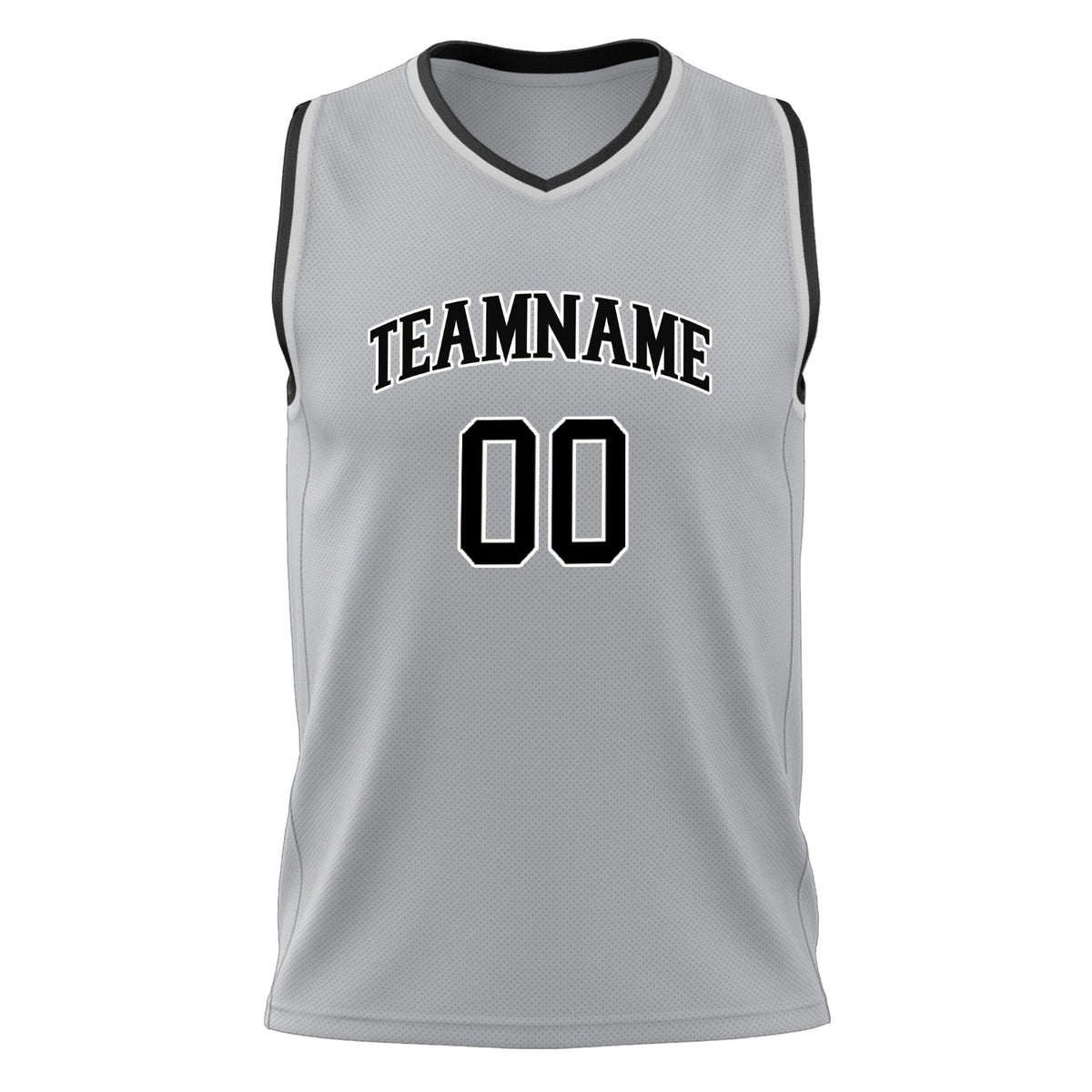 Custom Gray Black Solid Color Basketball Jersey