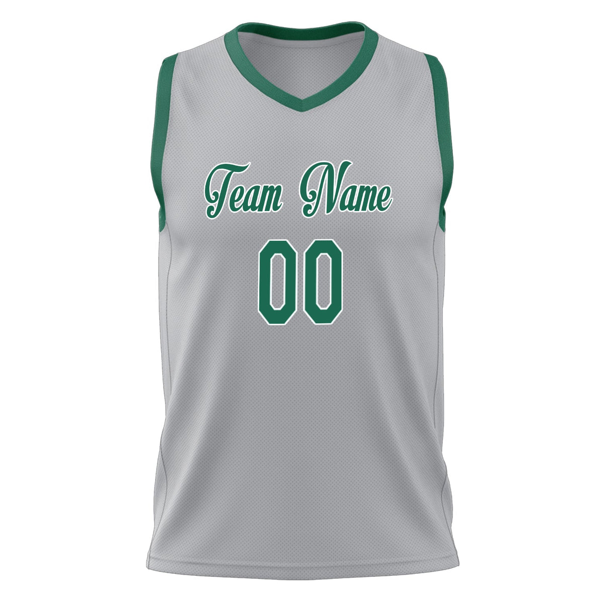 Custom Gray Teal Solid Color Basketball Jersey