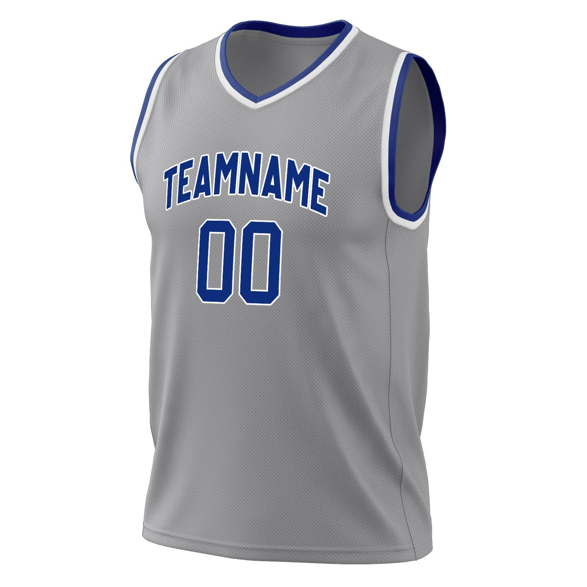 Custom Gray Royal Solid Color Basketball Jersey