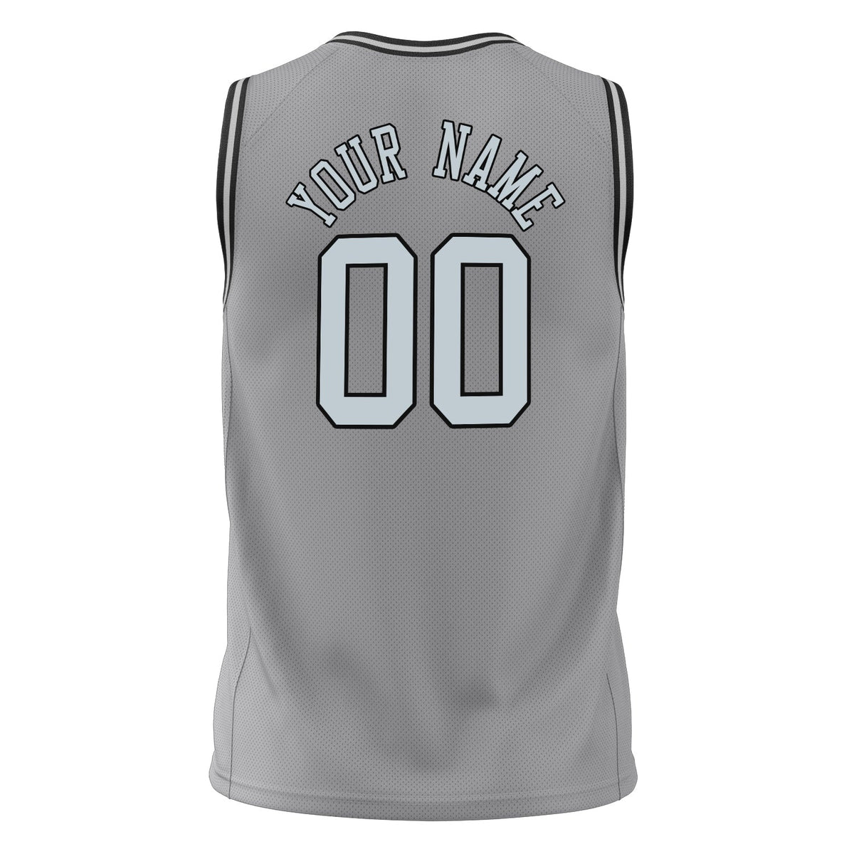 Custom Gray White Solid Color Basketball Jersey