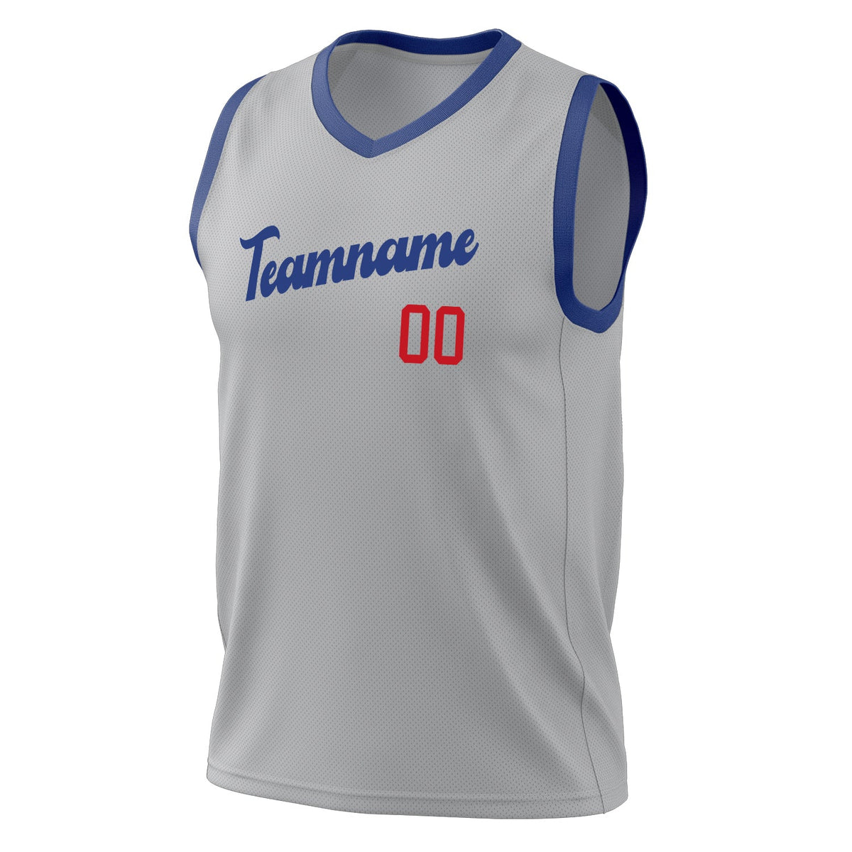 Custom Gray Royal Solid Color Basketball Jersey