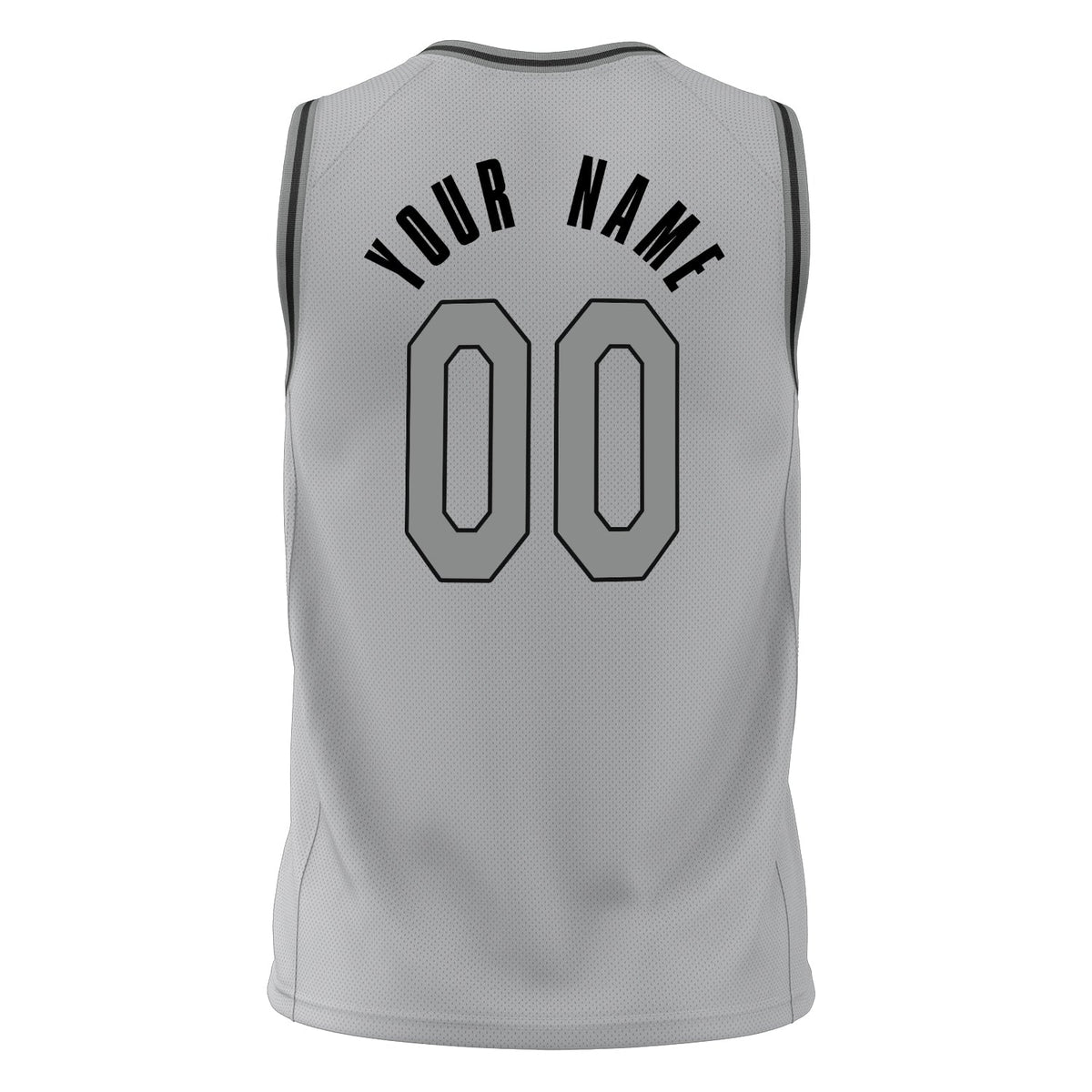 Custom Gray Black Solid Color Basketball Jersey