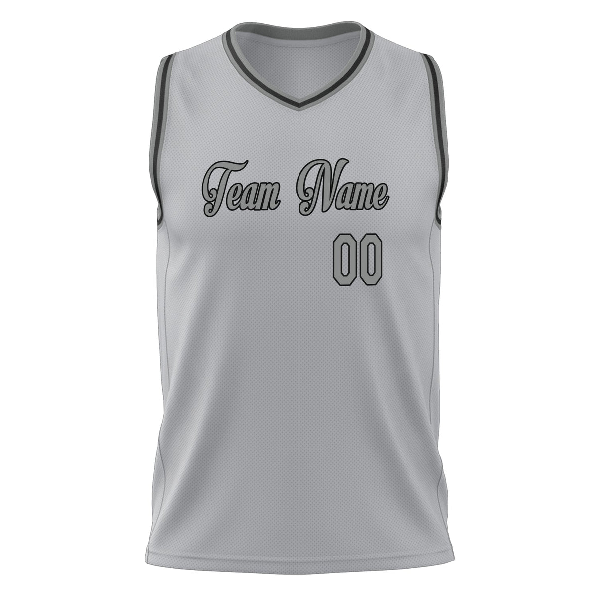 Custom Gray Black Solid Color Basketball Jersey