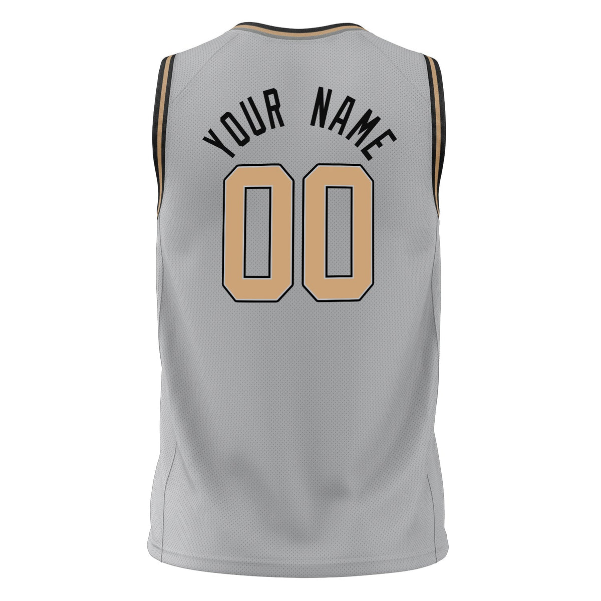 Custom Gray Gold Solid Color Basketball Jersey