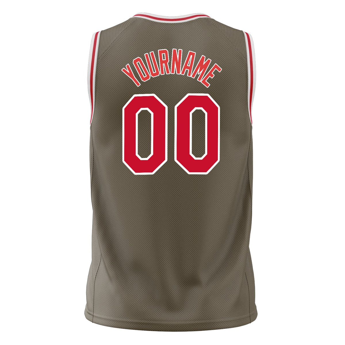 Custom Olive Red Solid Color Basketball Jersey