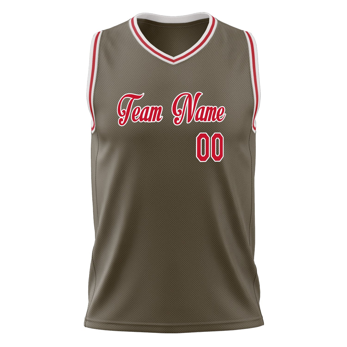 Custom Olive Red Solid Color Basketball Jersey