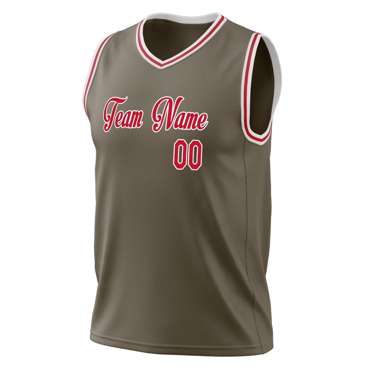 Custom Olive Red Solid Color Basketball Jersey