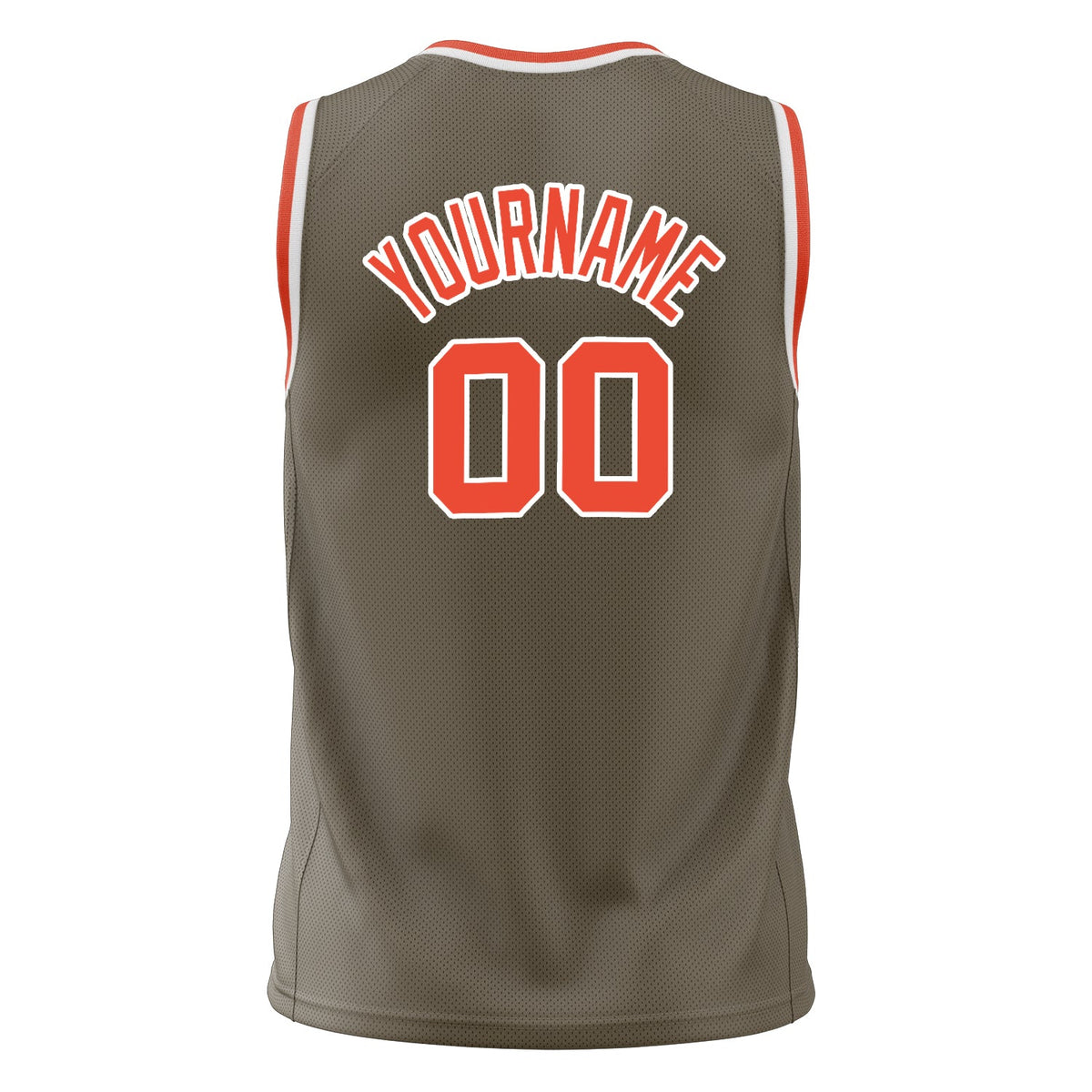 Custom Olive Orange Solid Color Basketball Jersey