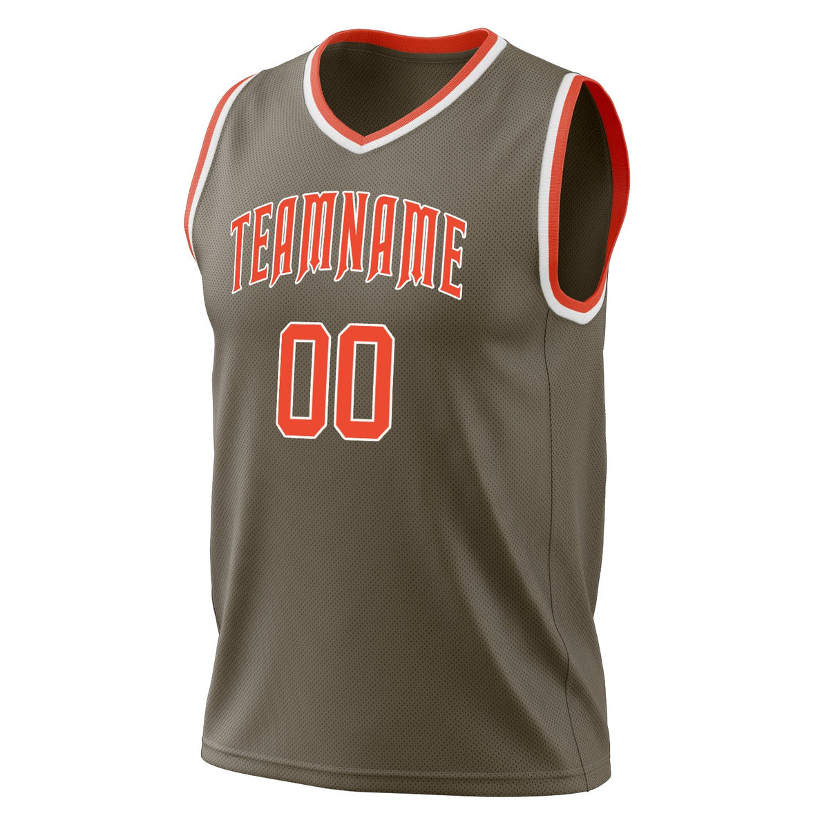 Custom Olive Orange Solid Color Basketball Jersey