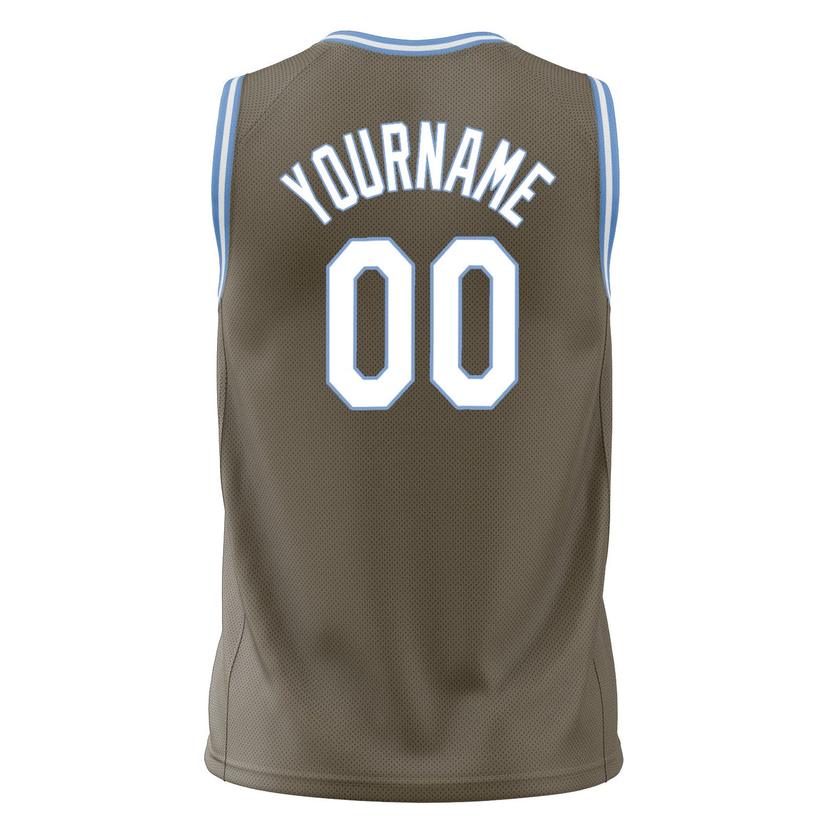 Custom Olive White Solid Color Basketball Jersey