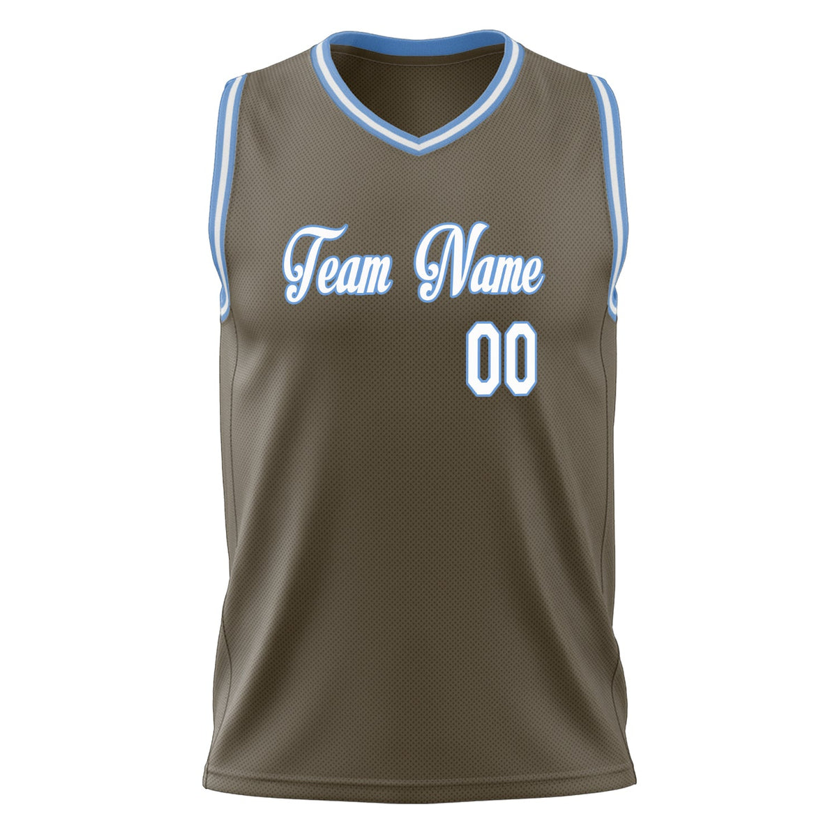 Custom Olive White Solid Color Basketball Jersey