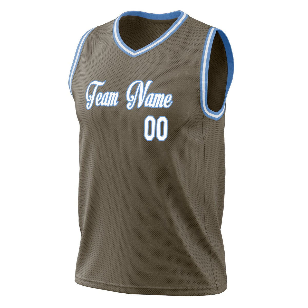 Custom Olive White Solid Color Basketball Jersey