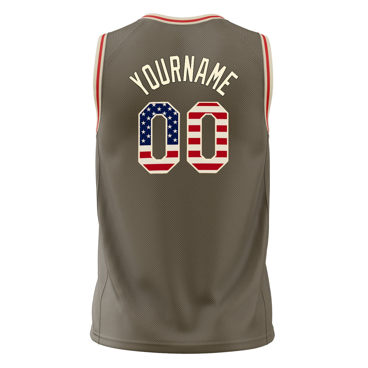 Custom Olive Cream Solid Color Basketball Jersey