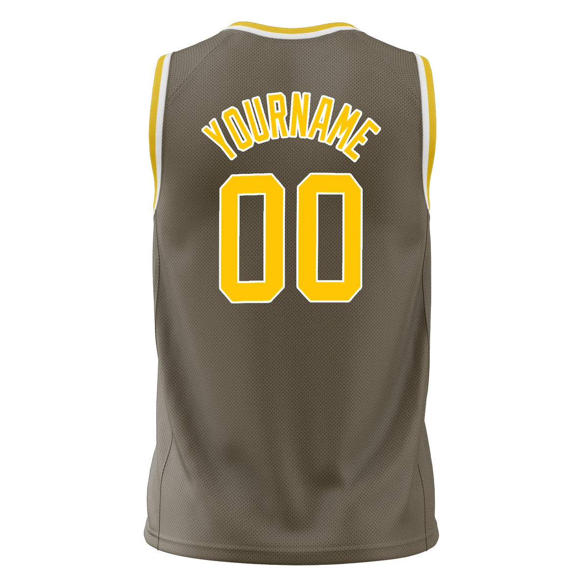 Custom Olive Gold Solid Color Basketball Jersey