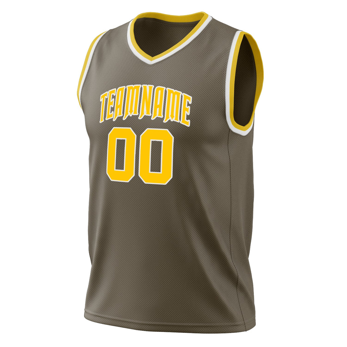 Custom Olive Gold Solid Color Basketball Jersey